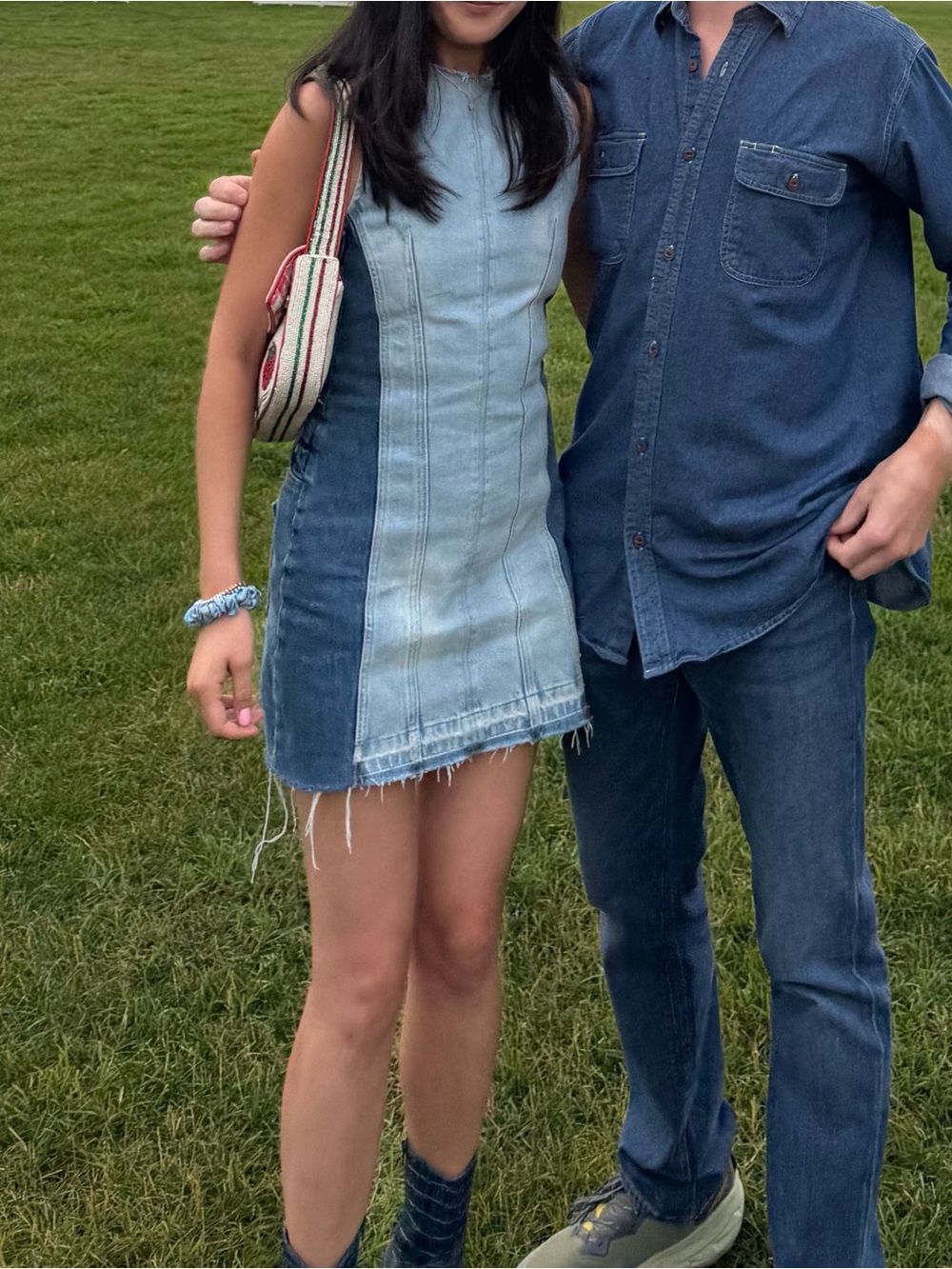 Zara Patchwork Denim Mini Dress